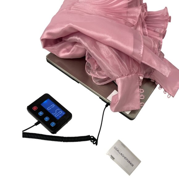 Chetta B Women Blouse Sheer Pink Ruffle Pleated Long Sleeve Polyester Size 6 NWT - Picture 10 of 10